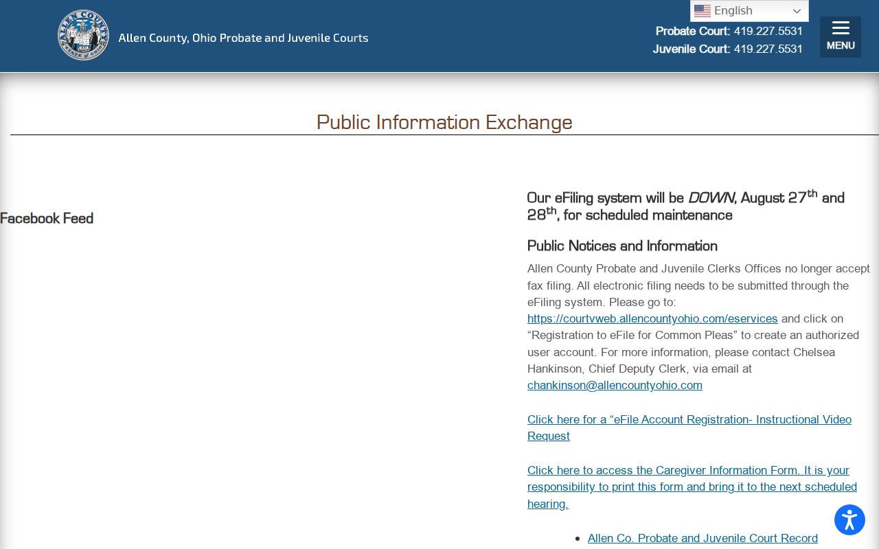 Allen County case search information from the Probate and Juvenile public records exchange