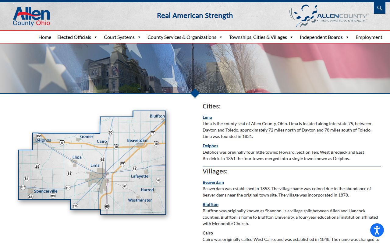 Lima court records and Allen County municipal history source