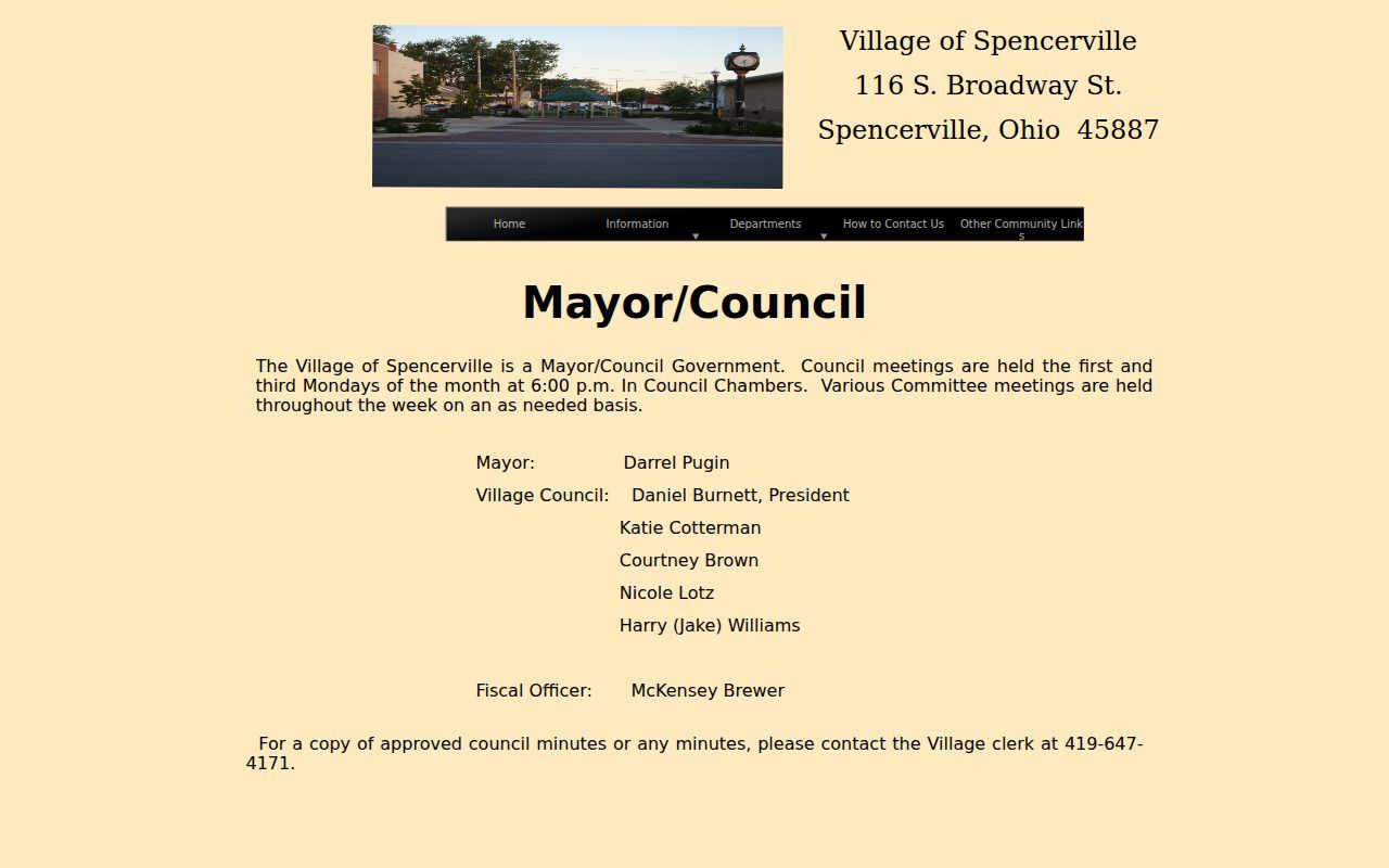 Spencerville court records and village government context